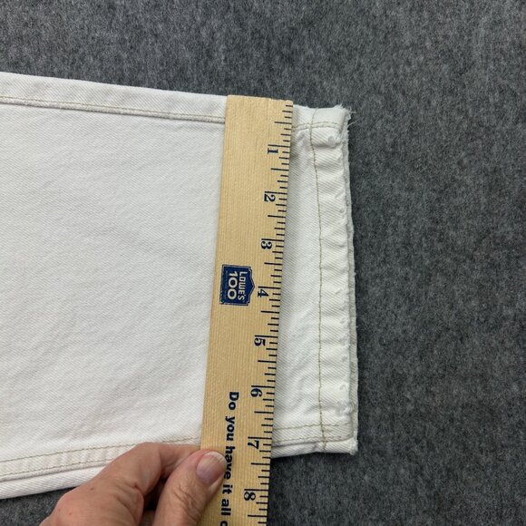 Zara High Waist Cropped Jeans Women's Size 30 Button Fly White Denim NWT - Picture 12 of 13
